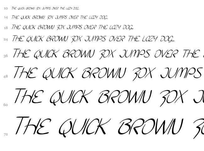 SF Burlington Script font waterfall